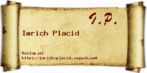 Imrich Placid névjegykártya